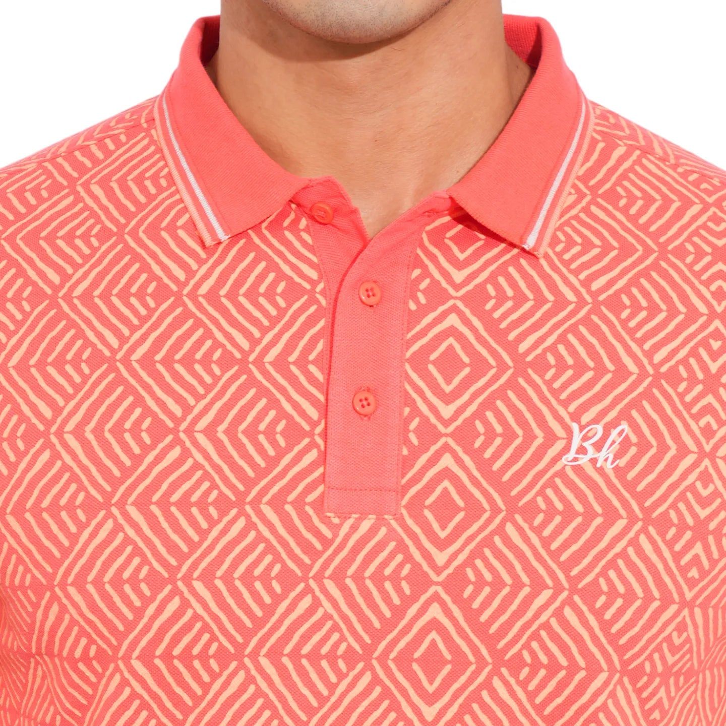 Coral Regular Fit Men's Polo T-Shirt by Being Human Clothing