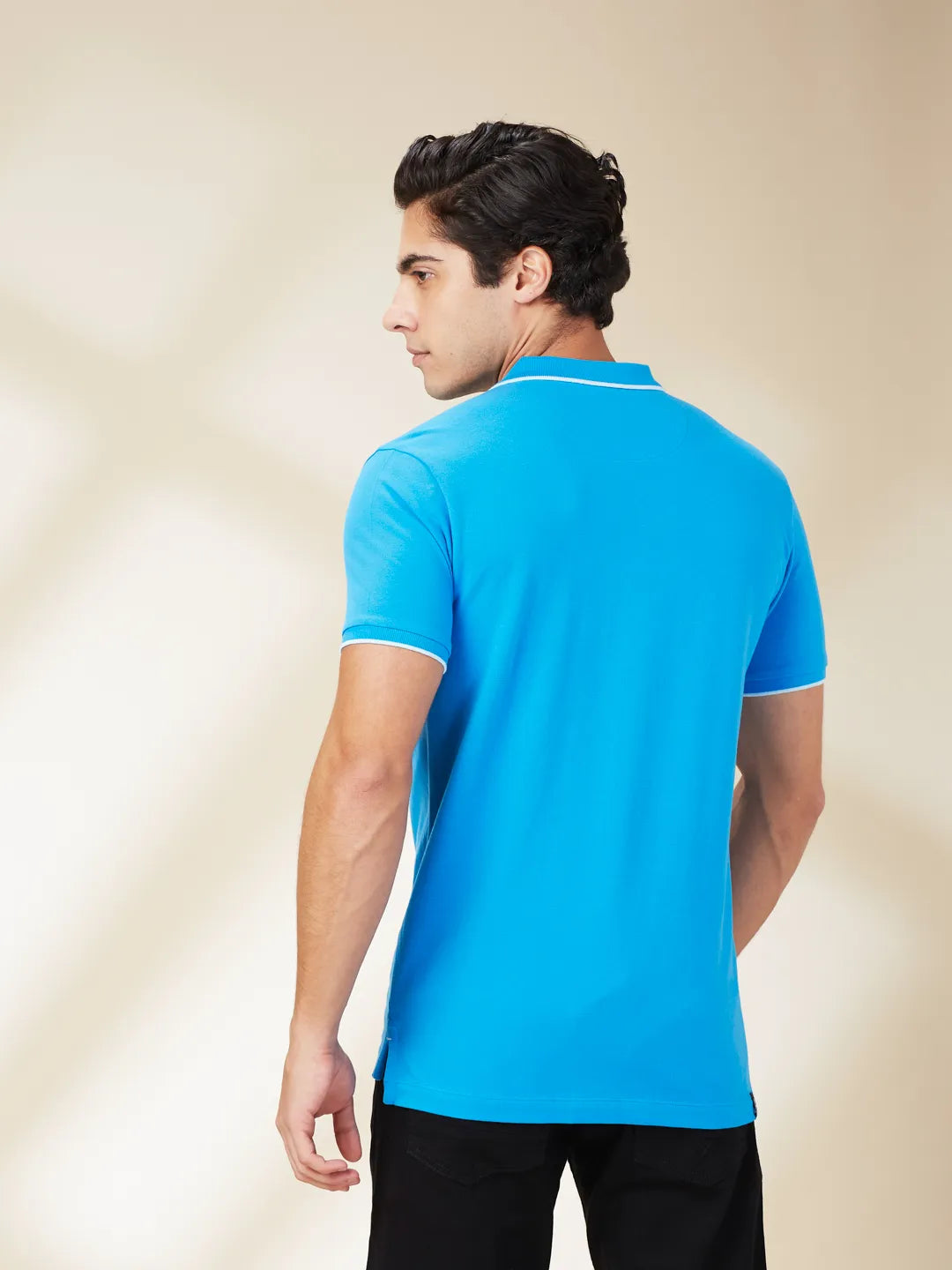 Blue Regular Fit Men's Polo T-Shirt by Being Human Clothing