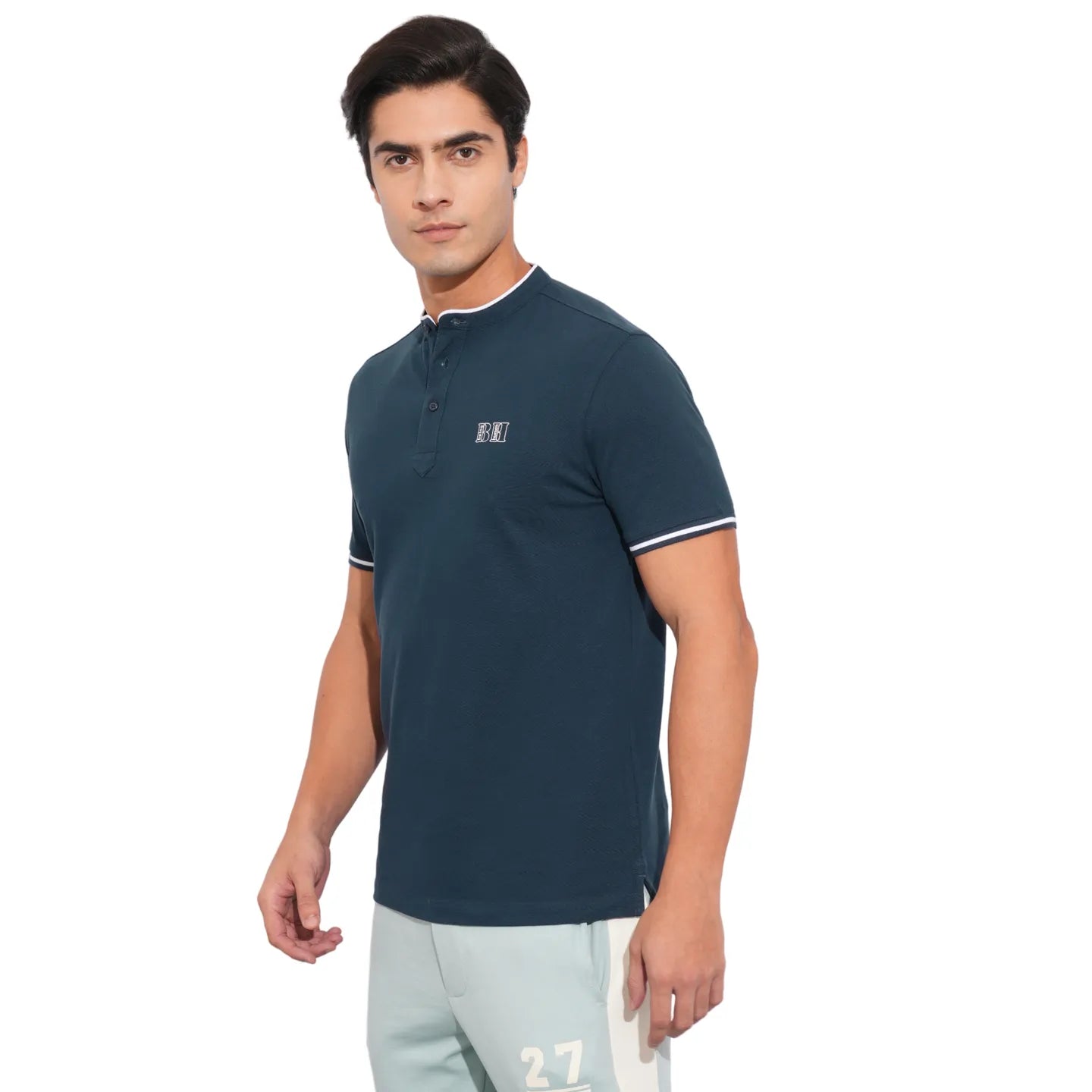 Navy Regular Fit Men's Polo T-Shirt by Being Human Clothing