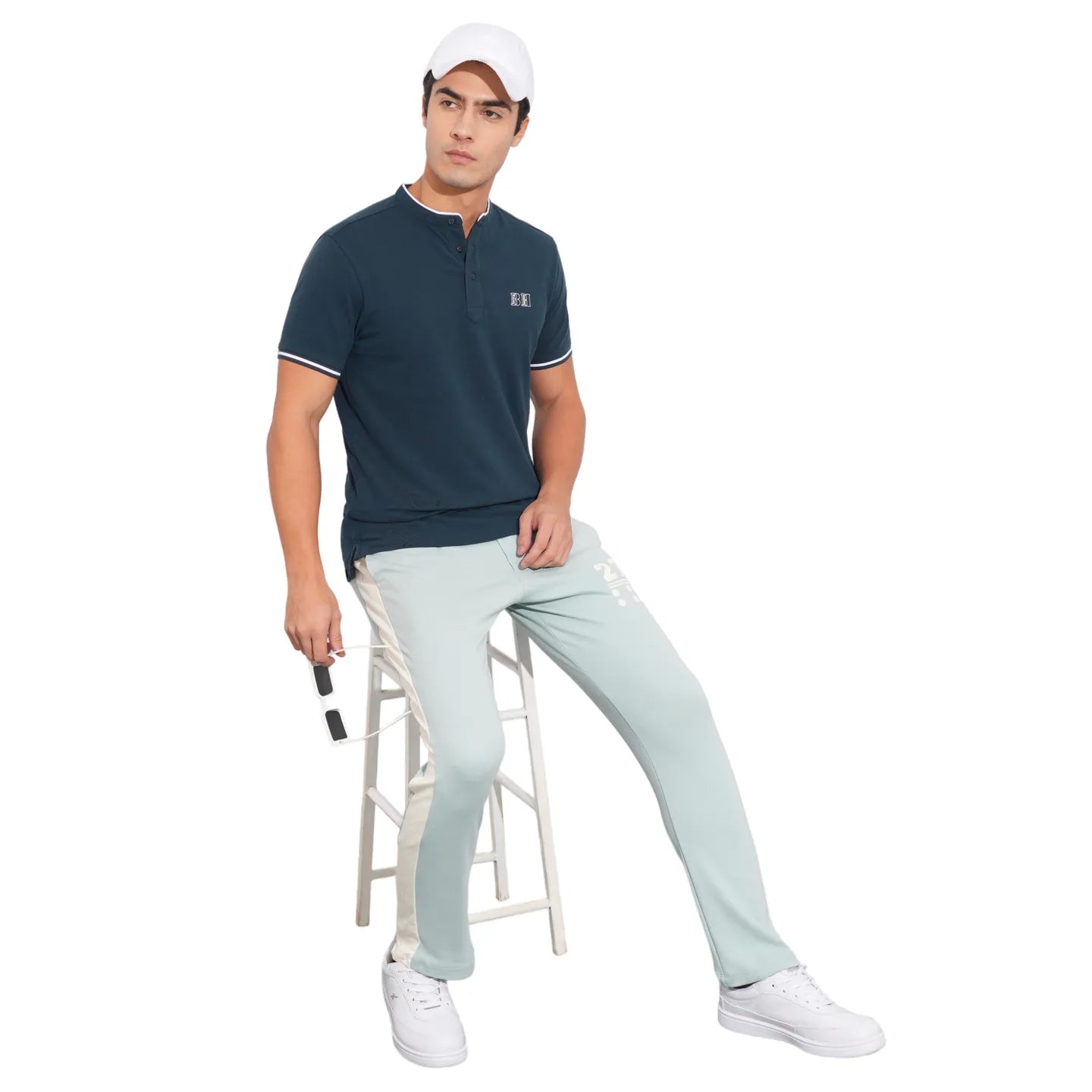 Navy Regular Fit Men's Polo T-Shirt by Being Human Clothing