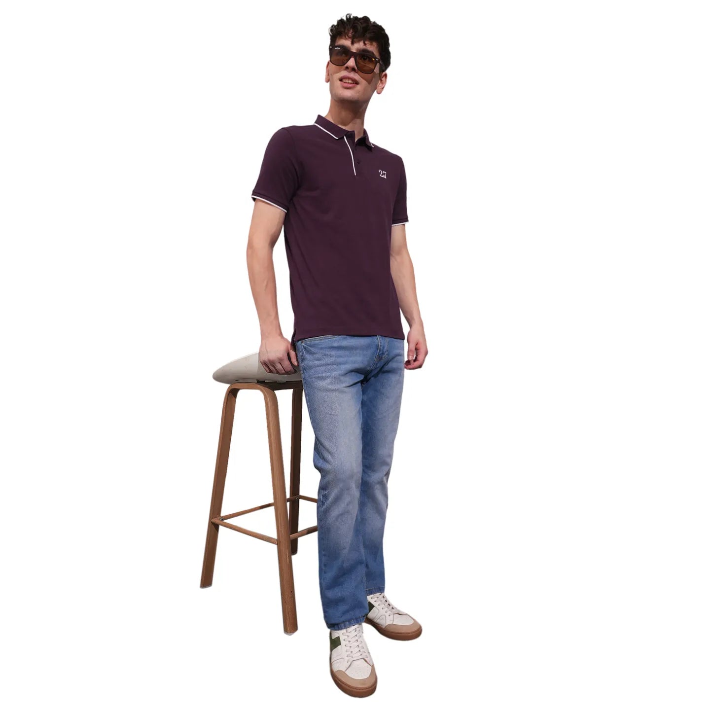 Being Human Clothing Mens-Top Polo Neck Wine