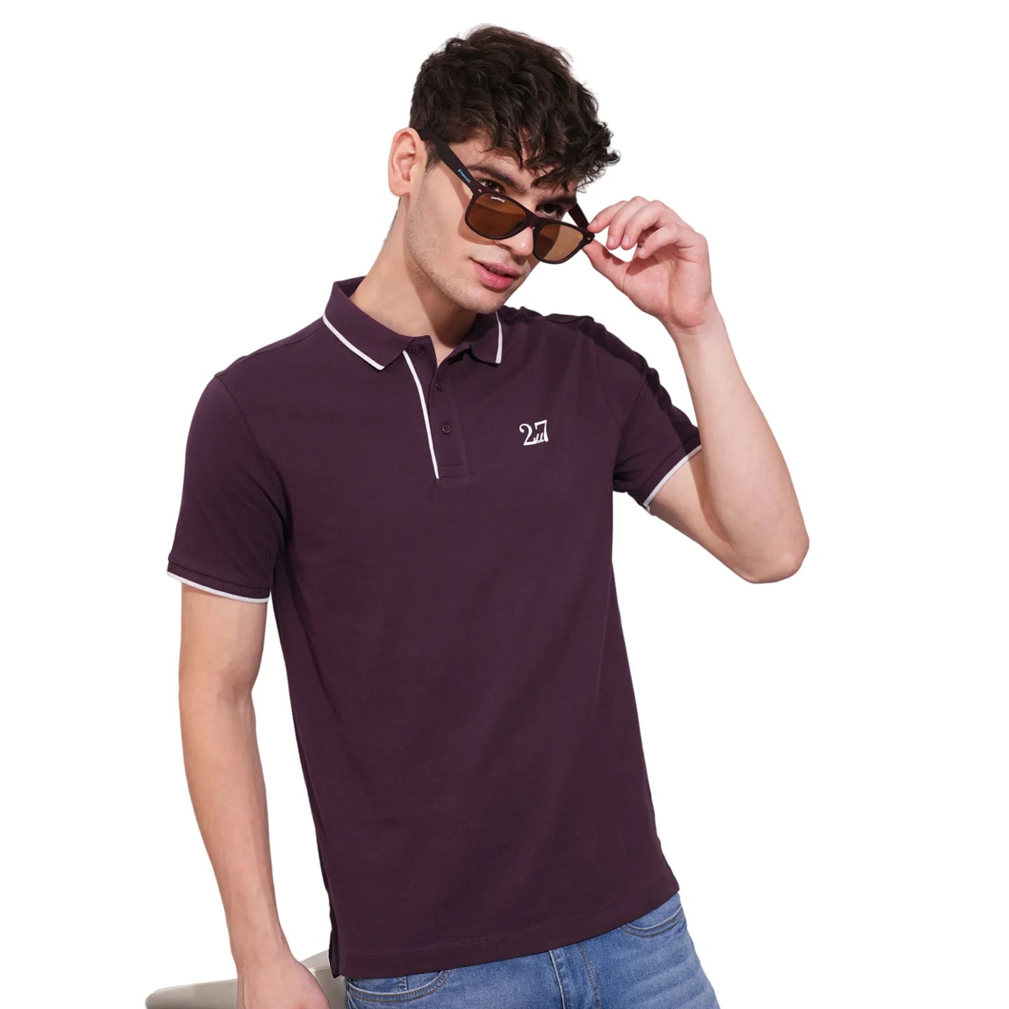 Being Human Clothing Mens-Top Polo Neck Wine