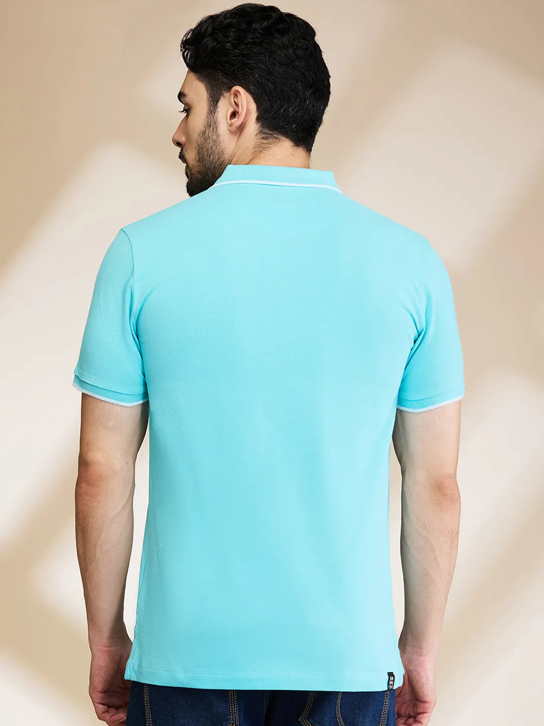 Being Human Clothing Mens-Top Polo Neck Aqua