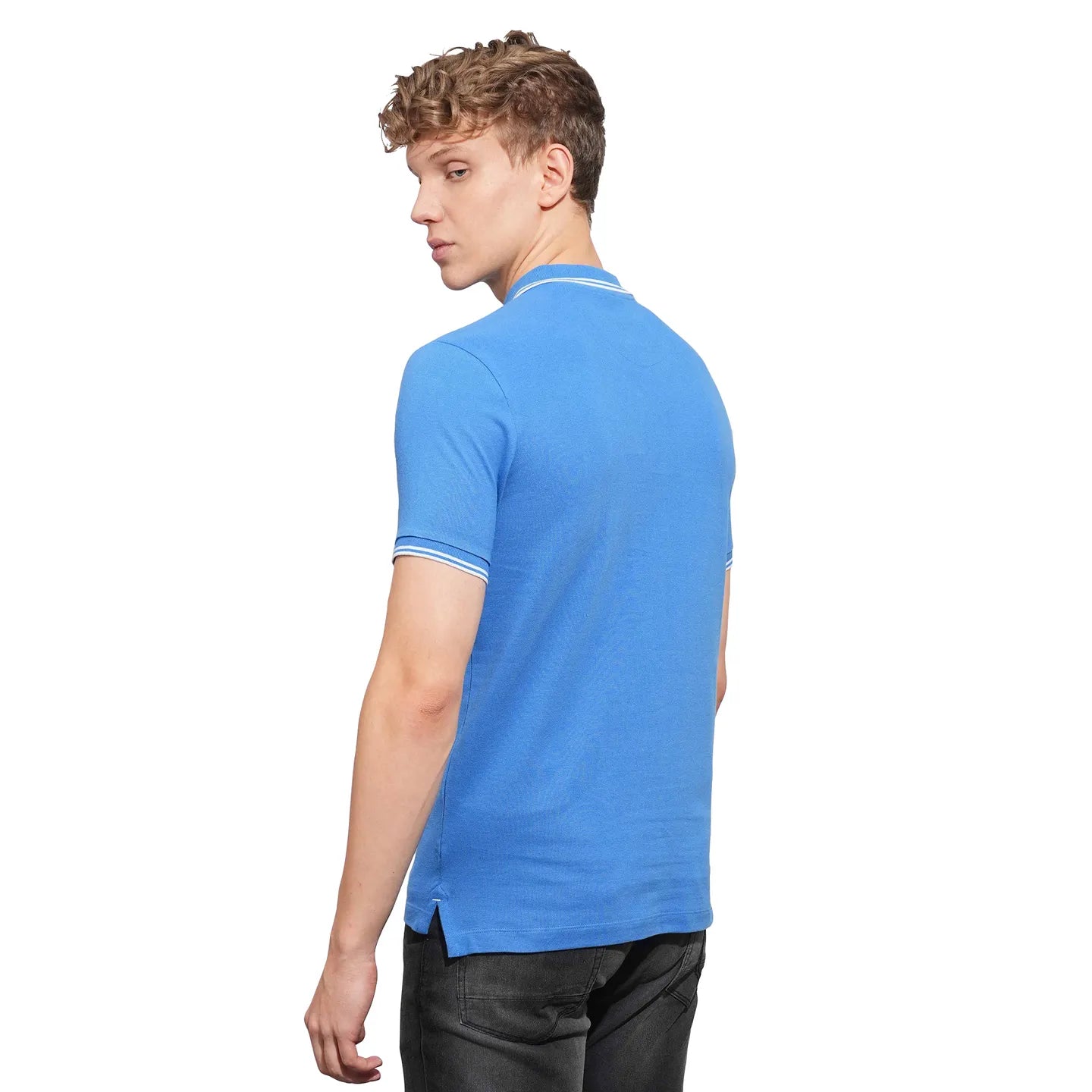 Being Human Clothing Mens-Top Polo Neck Blue