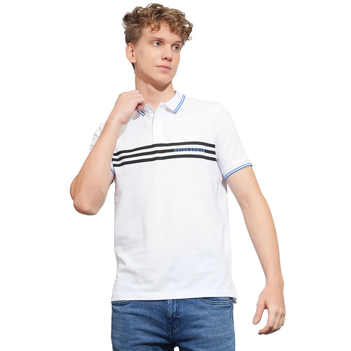 White Regular Fit Men's Polo T-Shirt