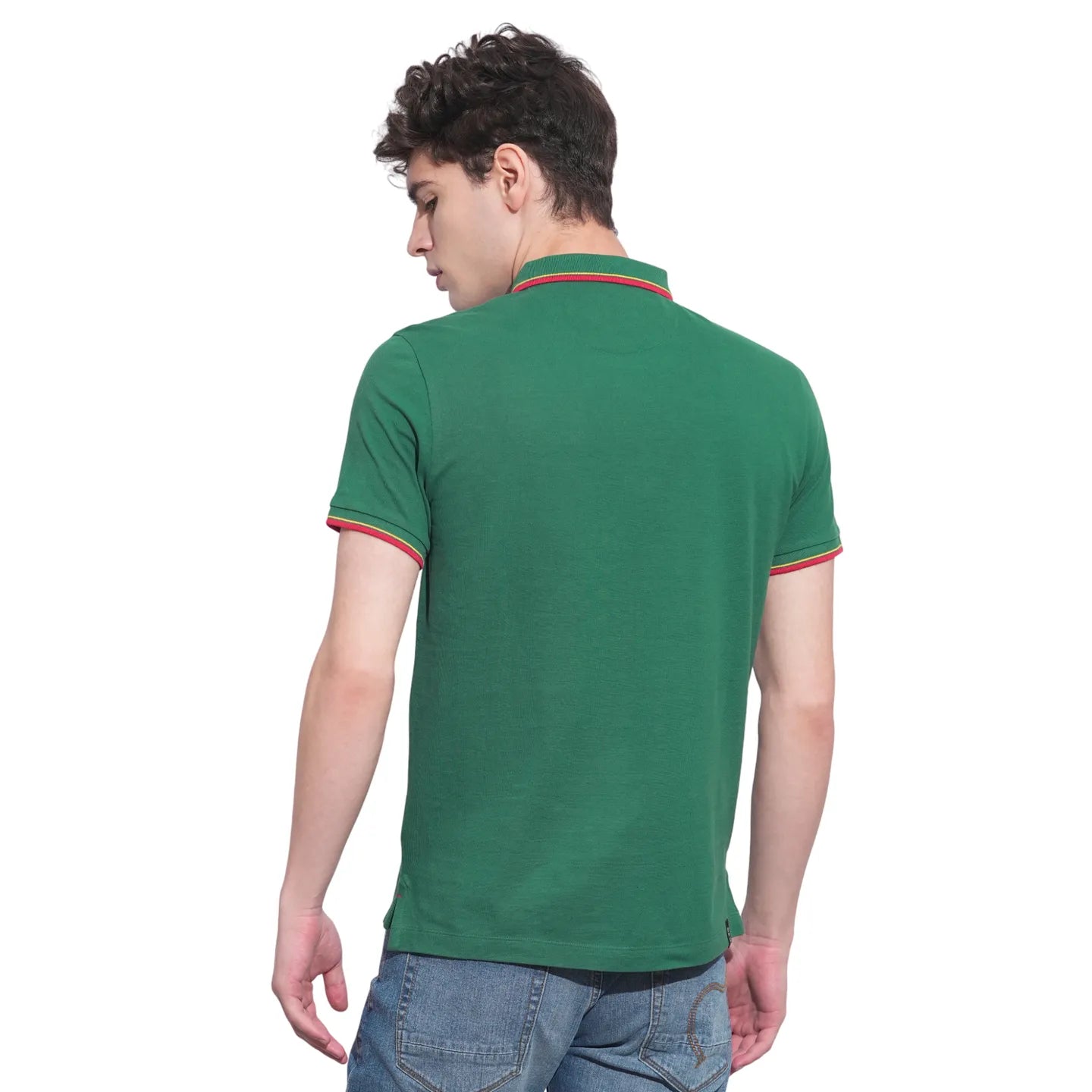 Green Regular Fit Men's Polo T-Shirt by Being Human Clothing