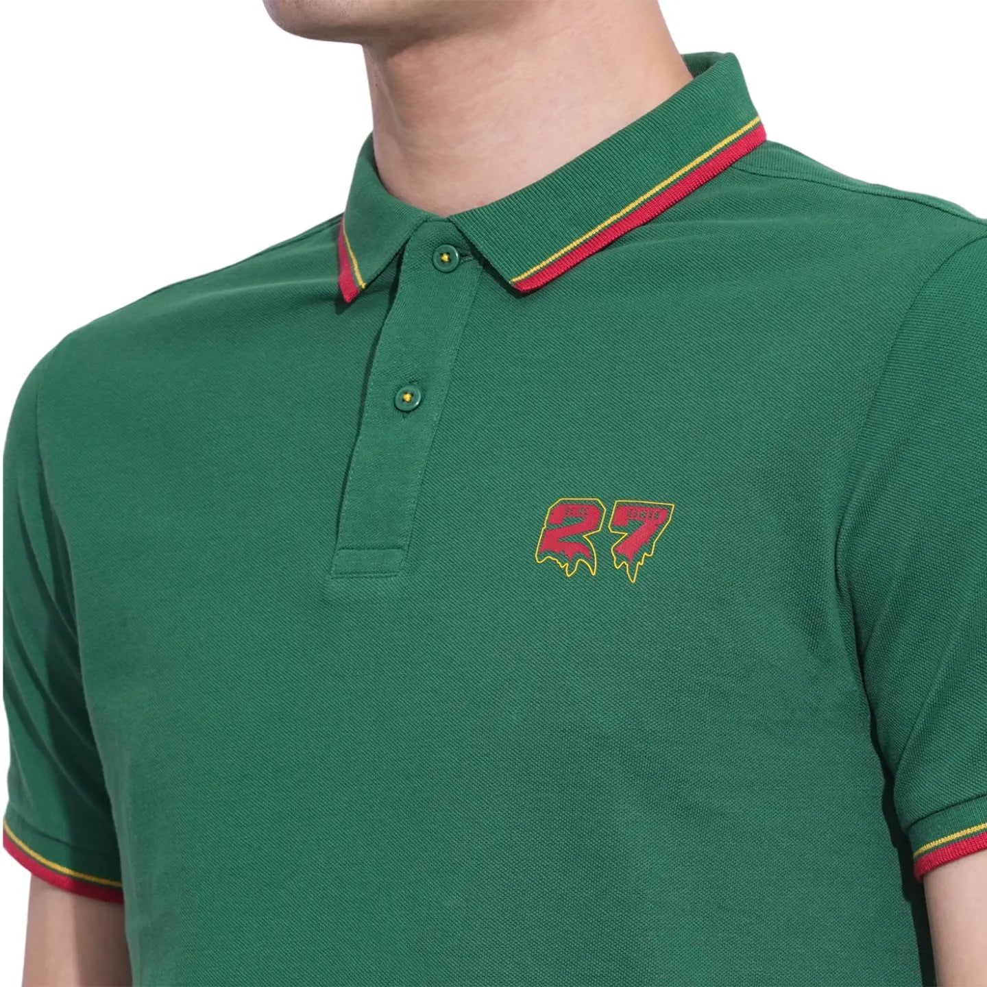 Green Regular Fit Men's Polo T-Shirt by Being Human Clothing