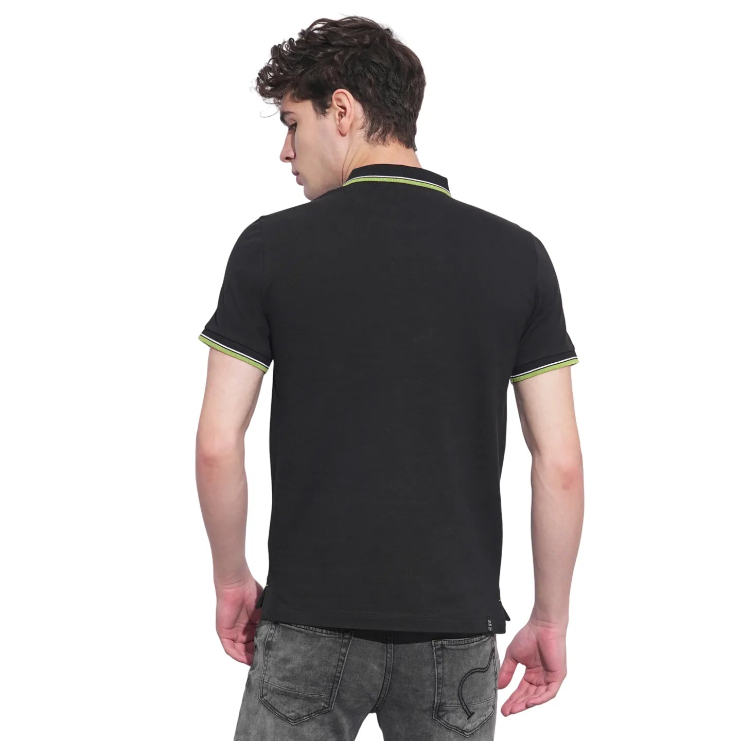Black Regular Fit Men's Polo T-Shirt by Being Human Clothing