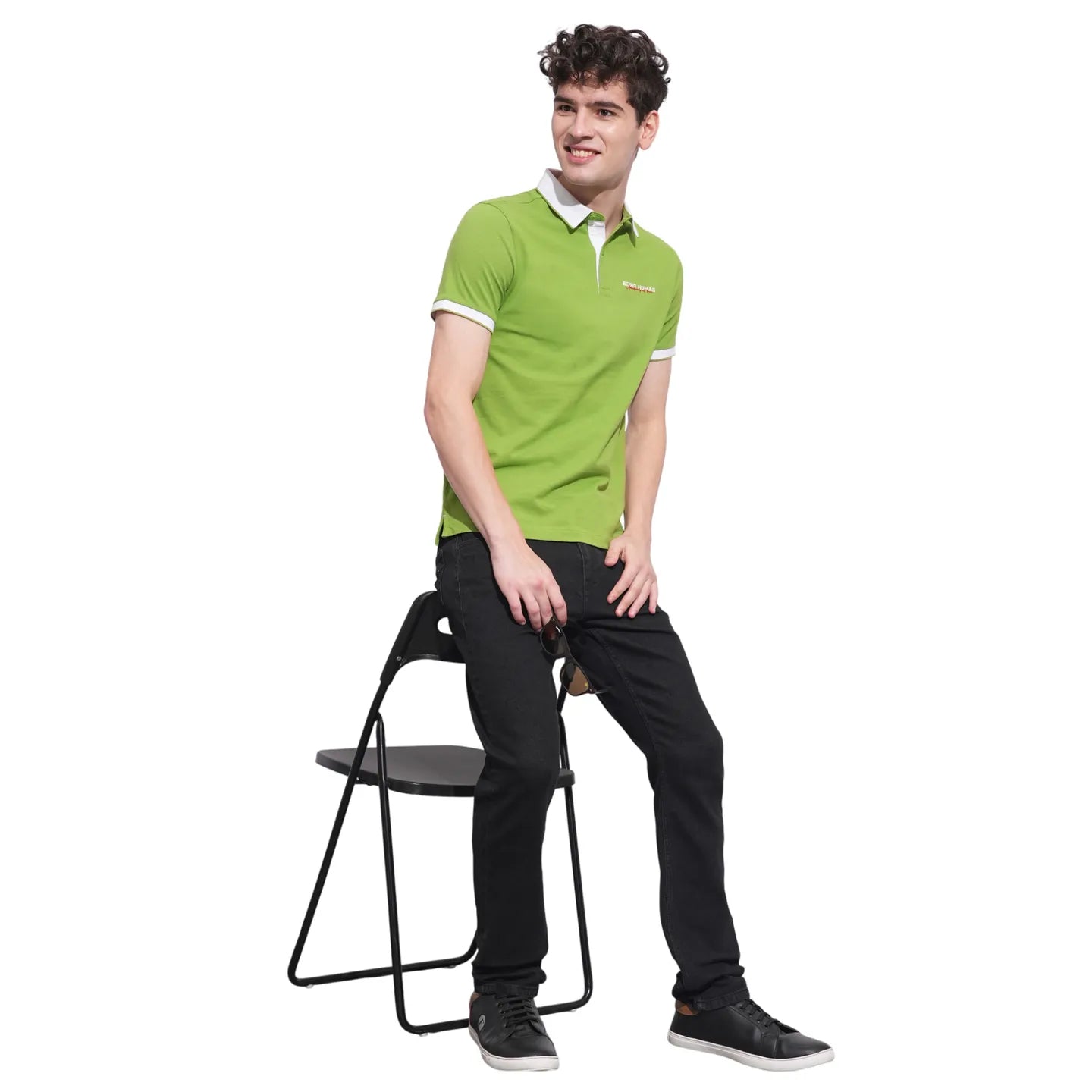 Being Human Clothing Mens-Top Polo Neck Green