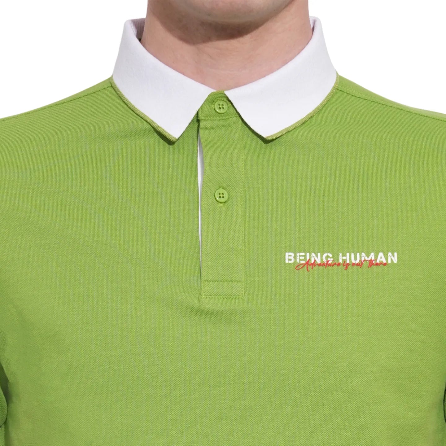 Being Human Clothing Mens-Top Polo Neck Green