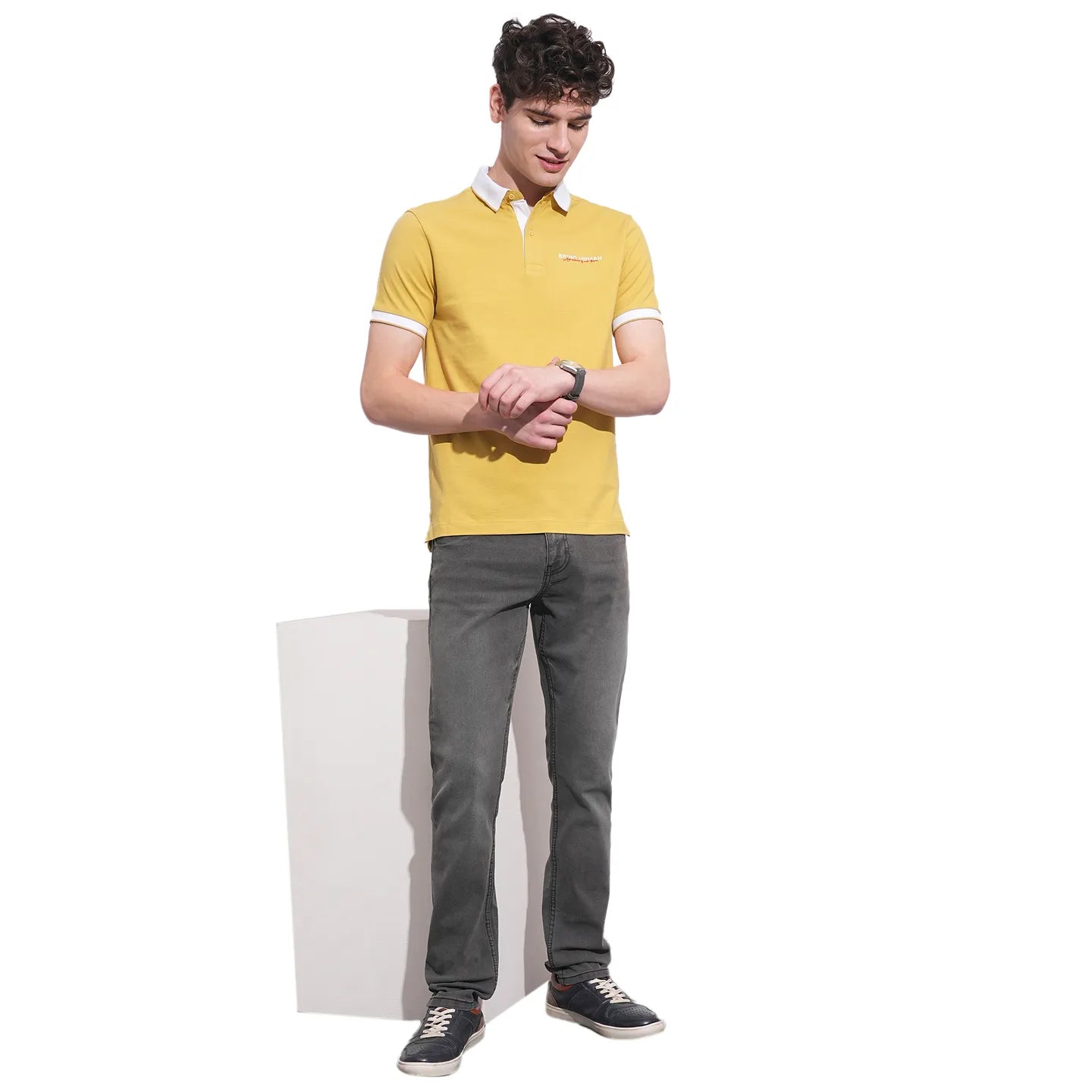 Being Human Clothing Mens-Top Polo Neck Khaki