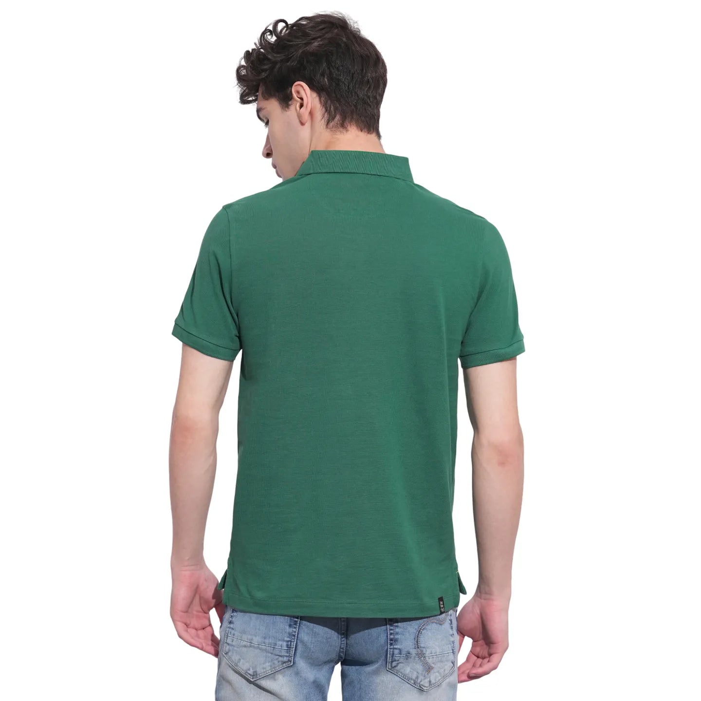 Green Regular Fit Men's Polo T-Shirt by Being Human Clothing