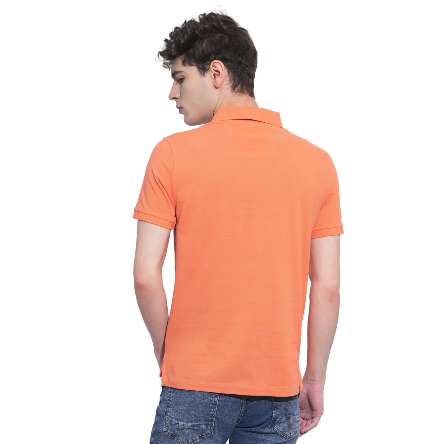 Orange Regular Fit Men's Polo T-Shirt by Being Human Clothing