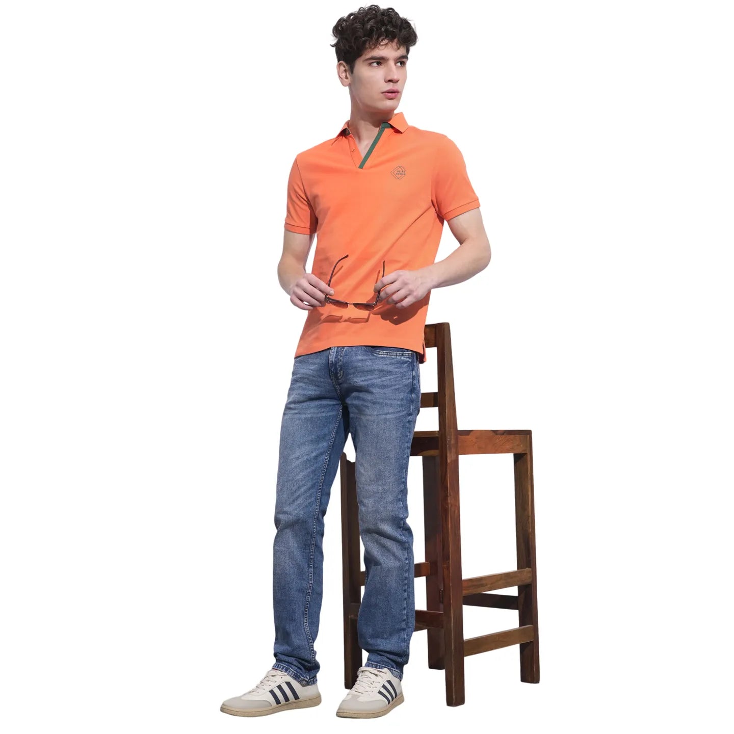 Orange Regular Fit Men's Polo T-Shirt by Being Human Clothing