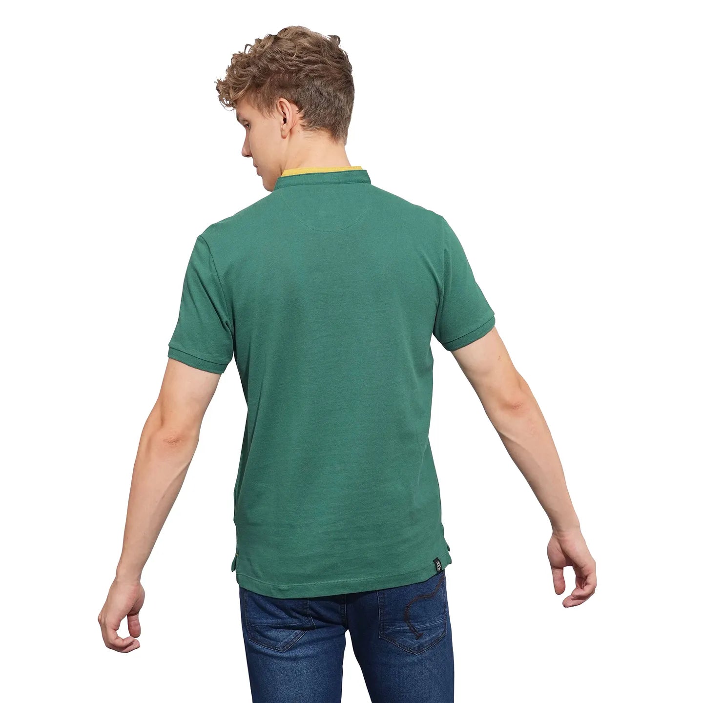 Green Regular Fit Men's Polo T-Shirt by Being Human Clothing