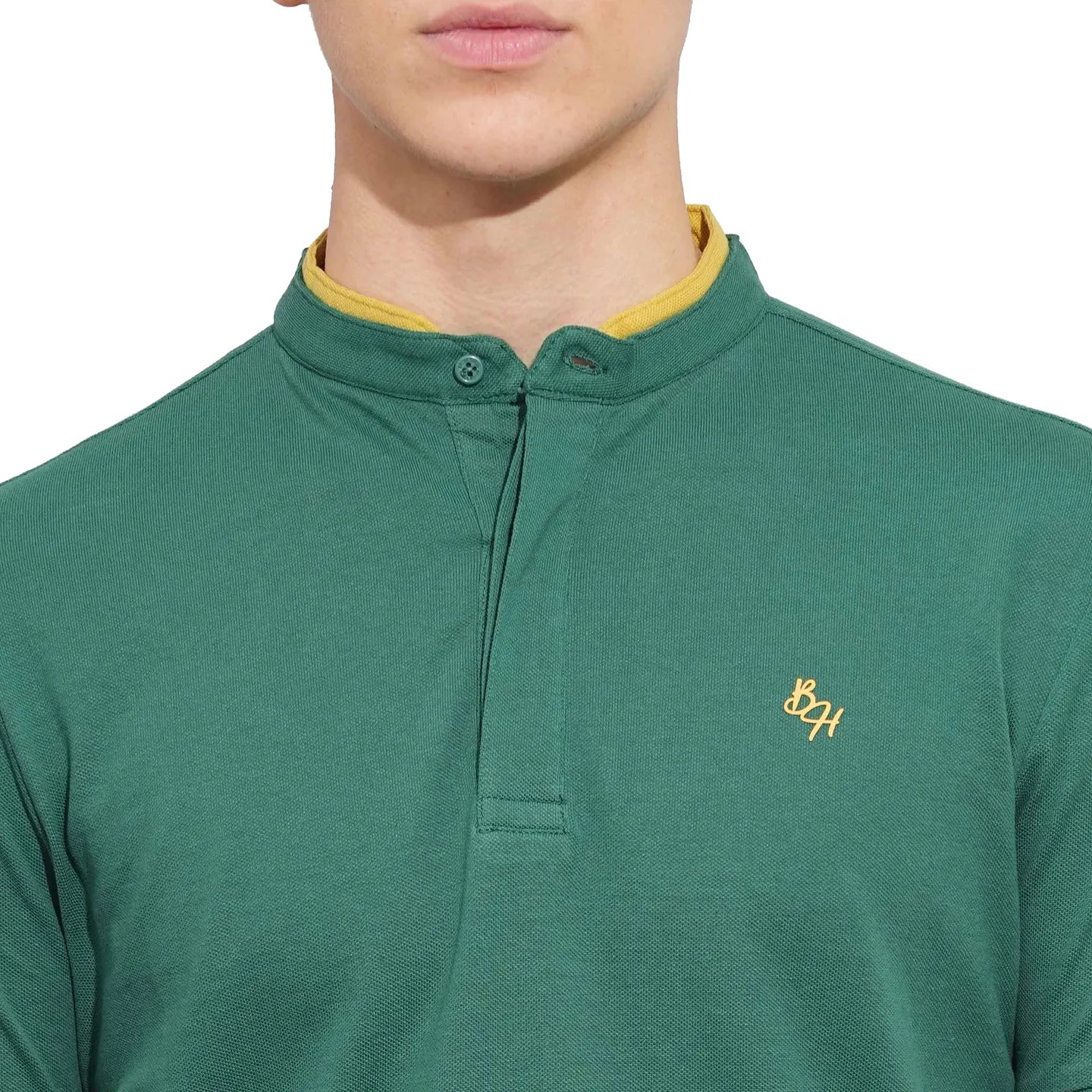 Green Regular Fit Men's Polo T-Shirt by Being Human Clothing