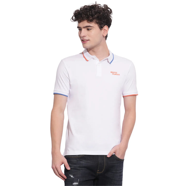 White Regular Fit Men's Polo T-Shirt