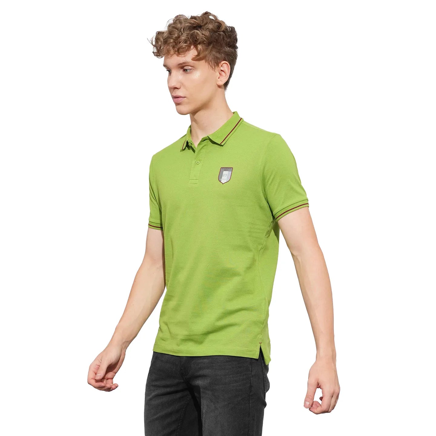 Green Regular Fit Men's Polo T-Shirt by Being Human Clothing