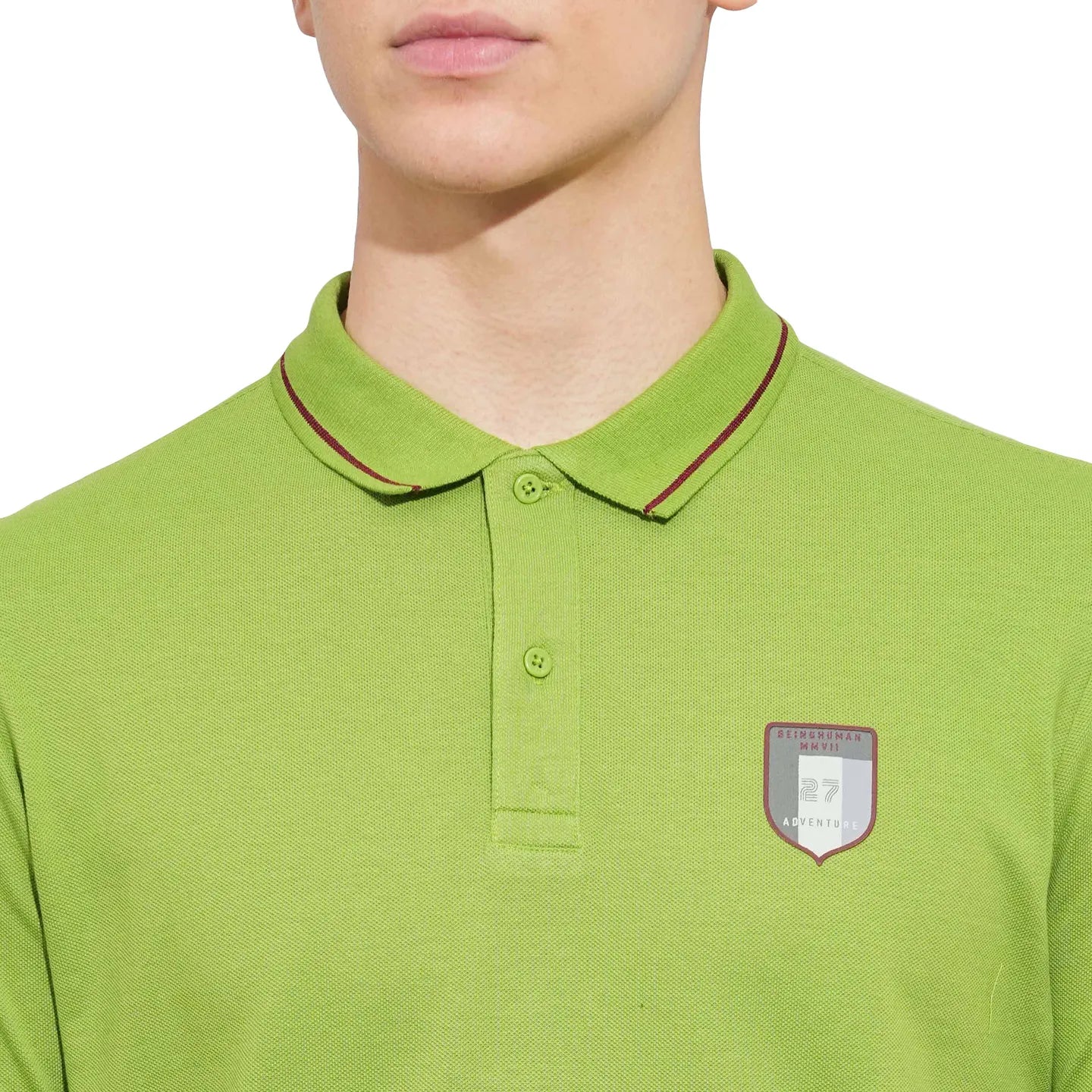 Green Regular Fit Men's Polo T-Shirt by Being Human Clothing