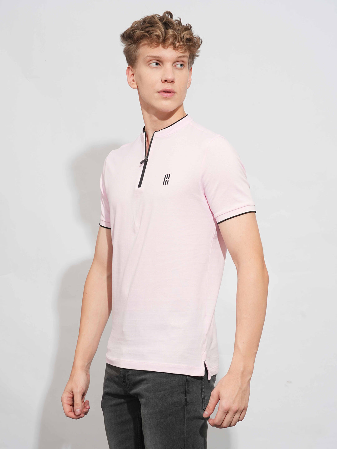 Pink Regular Fit Men's Polo T-Shirt by Being Human Clothing