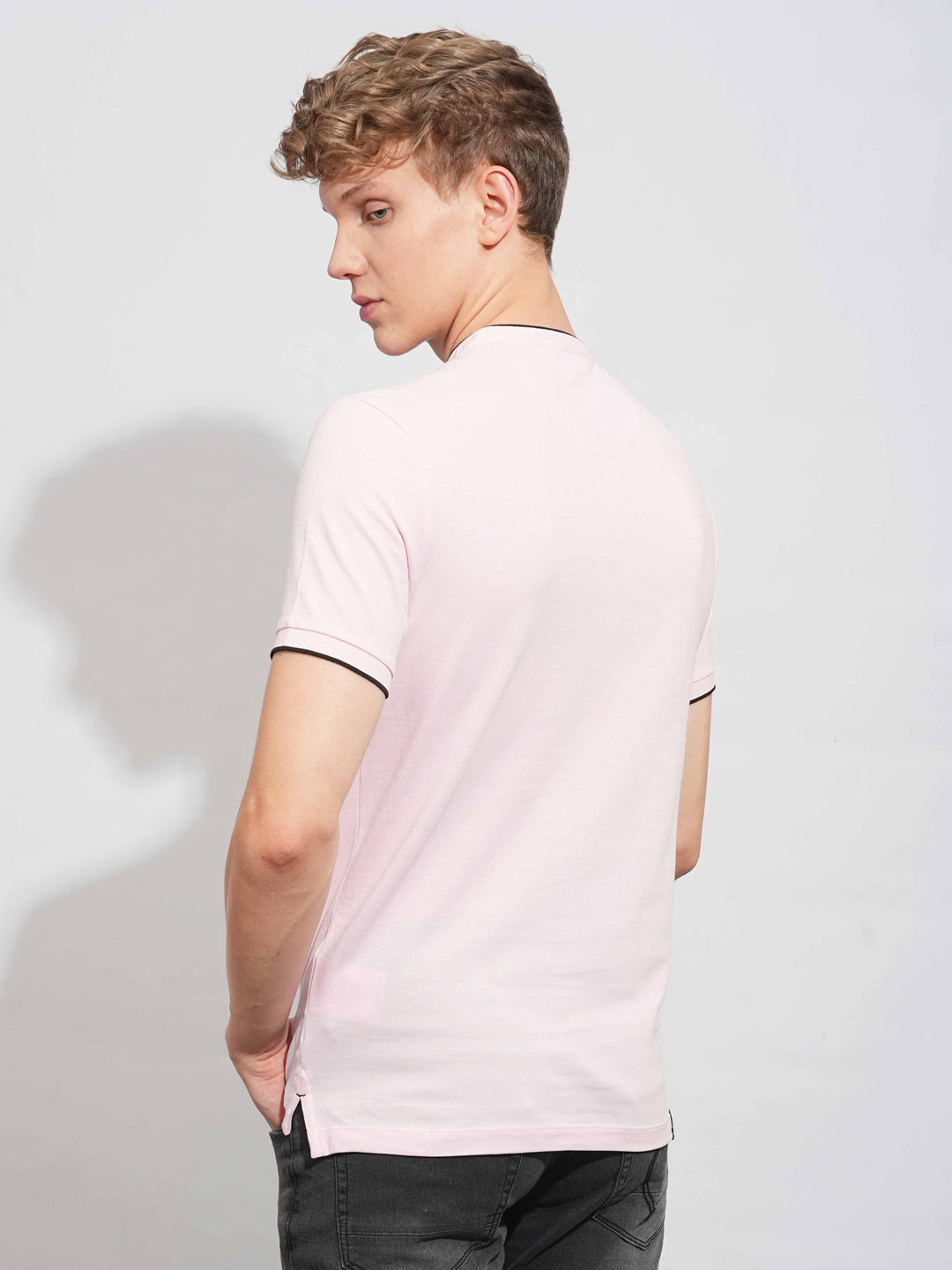 Pink Regular Fit Men's Polo T-Shirt by Being Human Clothing