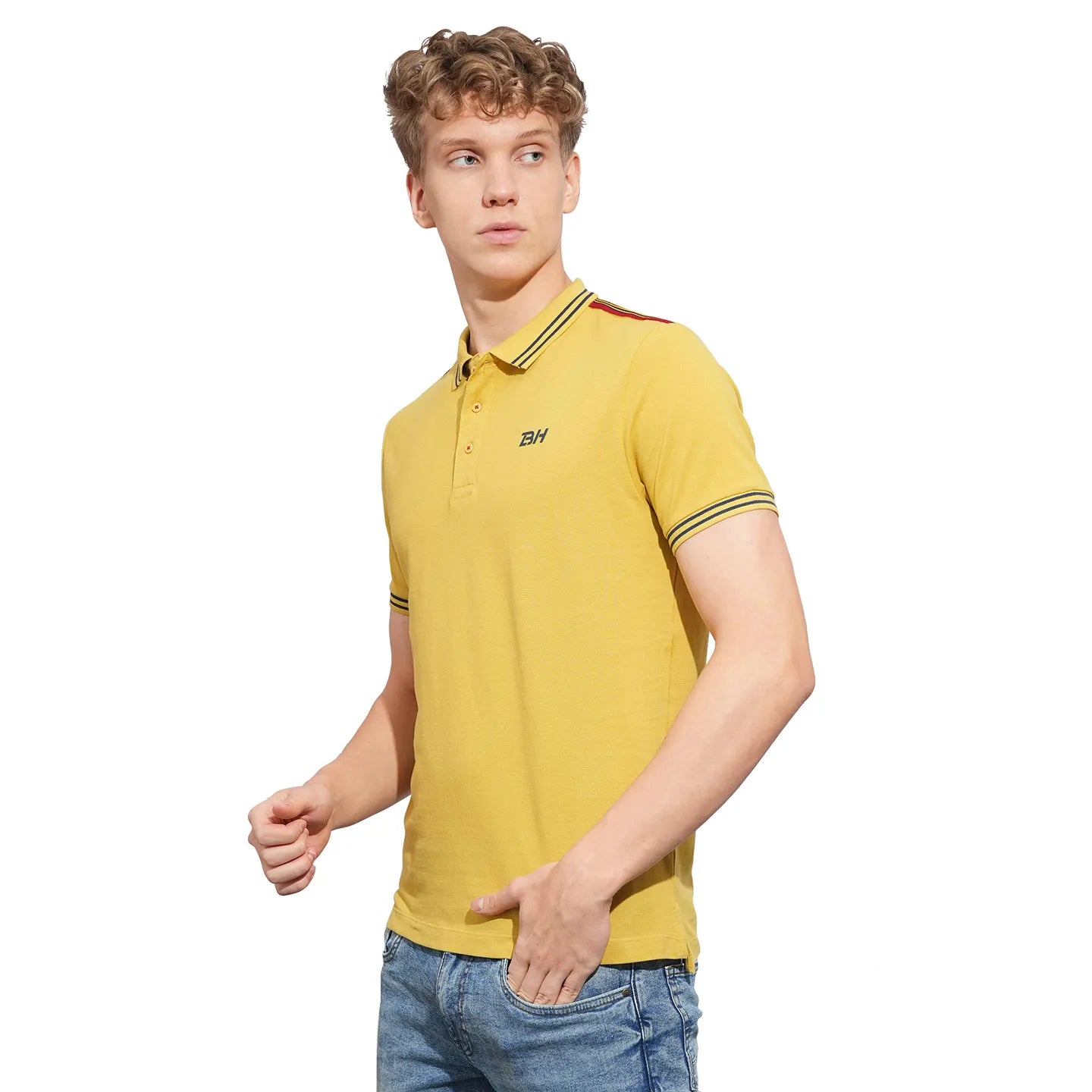 Khaki Regular Fit Men's Polo T-Shirt by Being Human Clothing