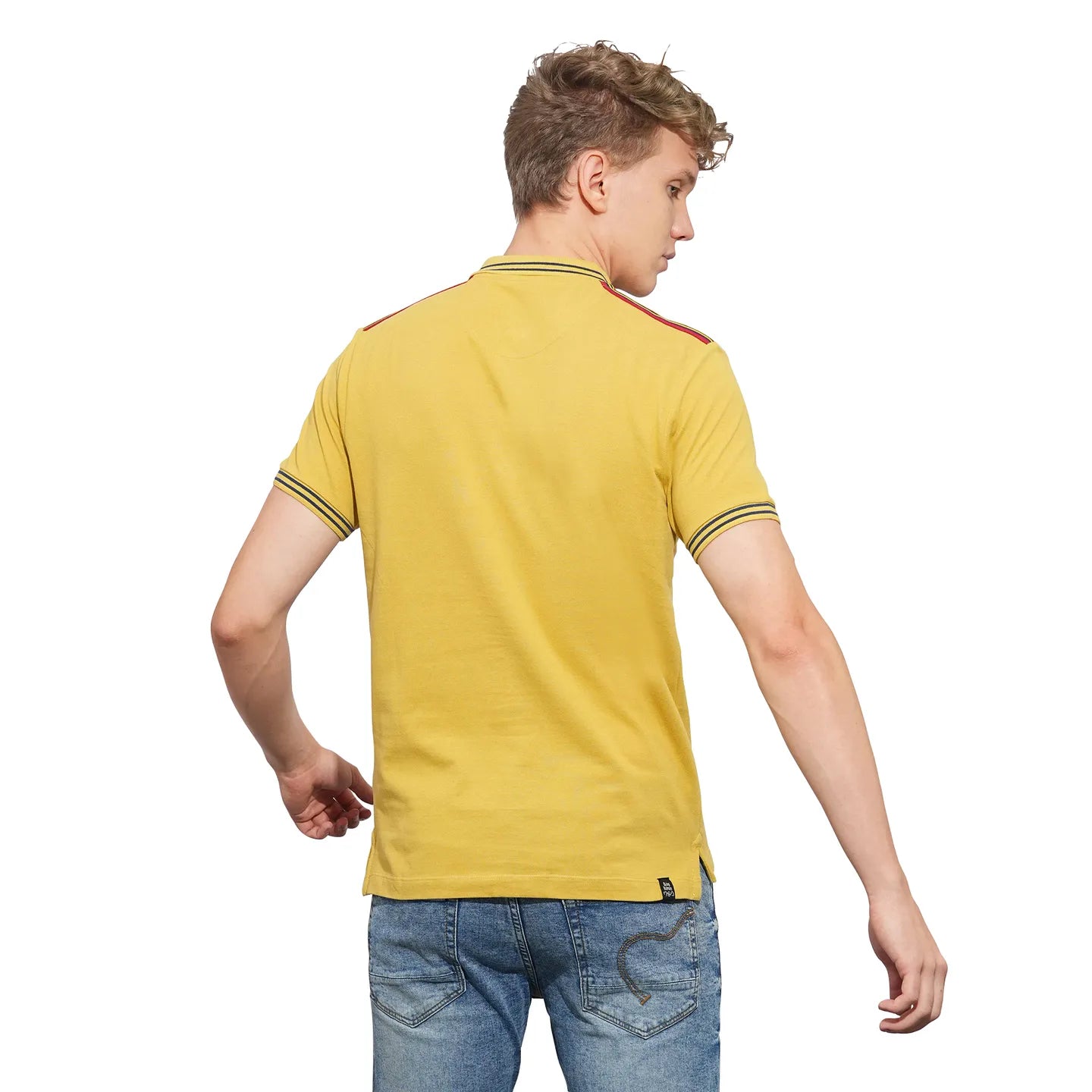 Khaki Regular Fit Men's Polo T-Shirt by Being Human Clothing