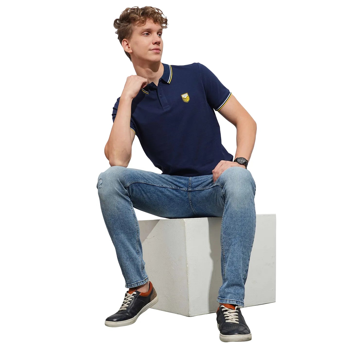 Being Human Clothing Mens-Top Polo Neck Navy