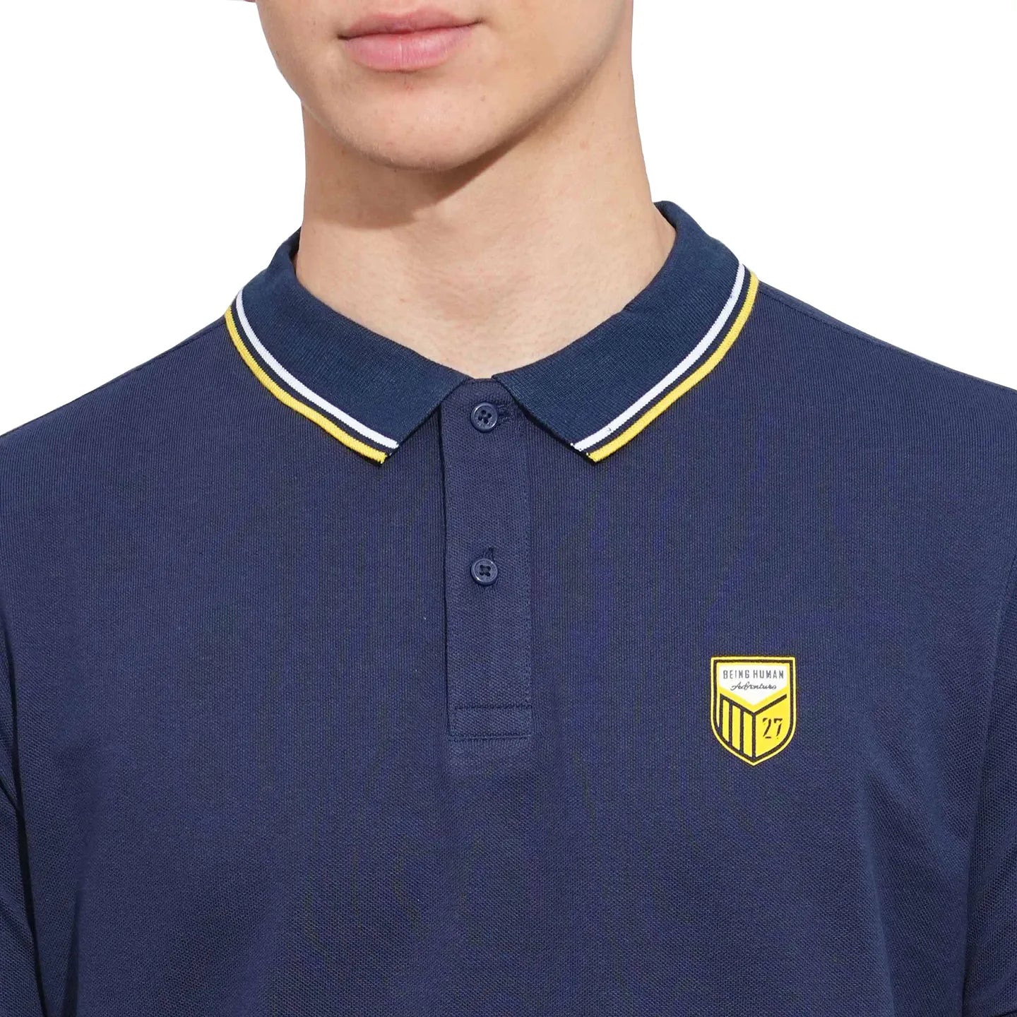 Being Human Clothing Mens-Top Polo Neck Navy