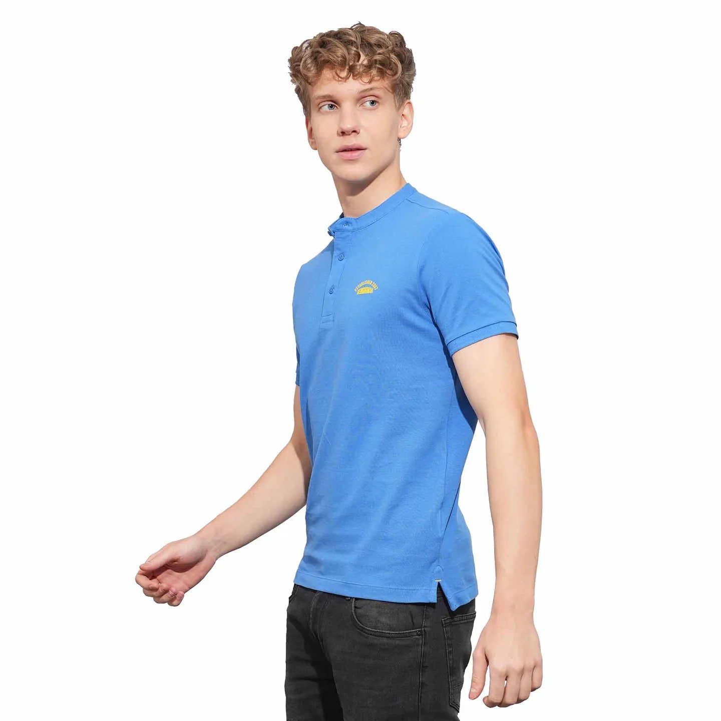 Being Human Clothing Mens-Top Polo Neck Blue