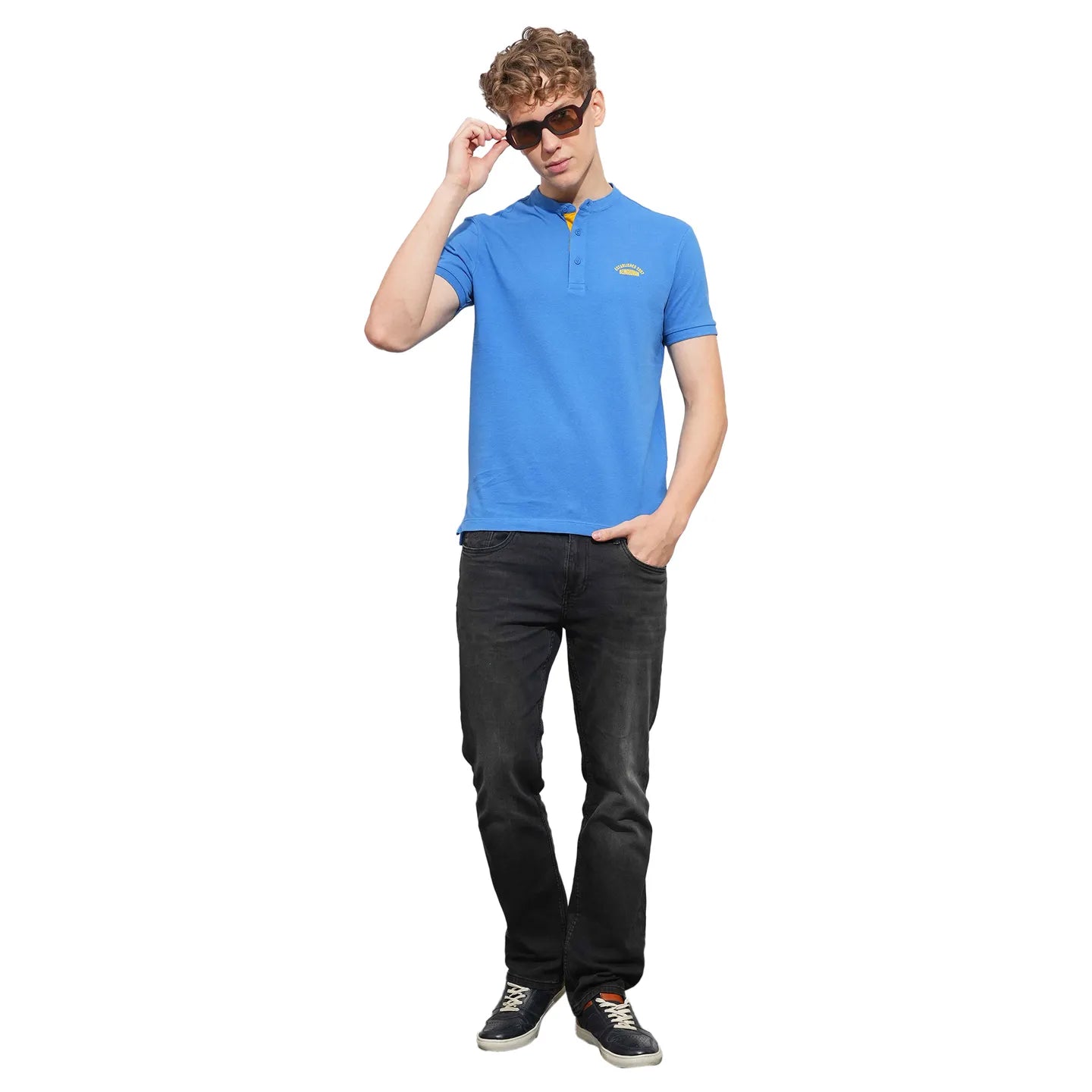 Being Human Clothing Mens-Top Polo Neck Blue