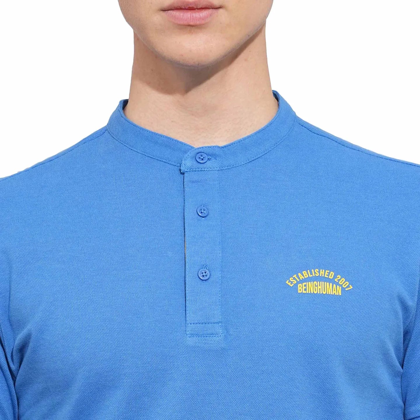 Being Human Clothing Mens-Top Polo Neck Blue