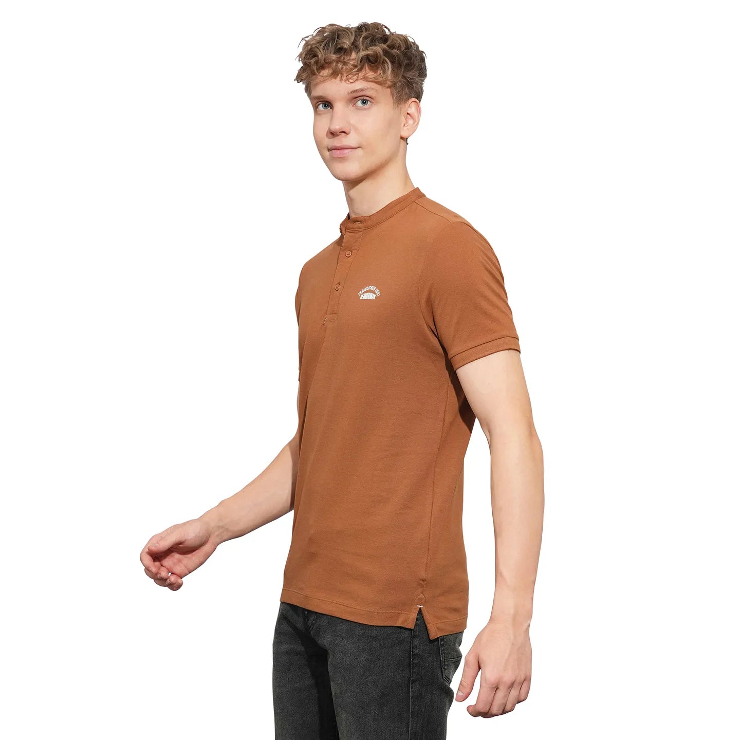 Brown Regular Fit Men's Polo T-Shirt by Being Human Clothing