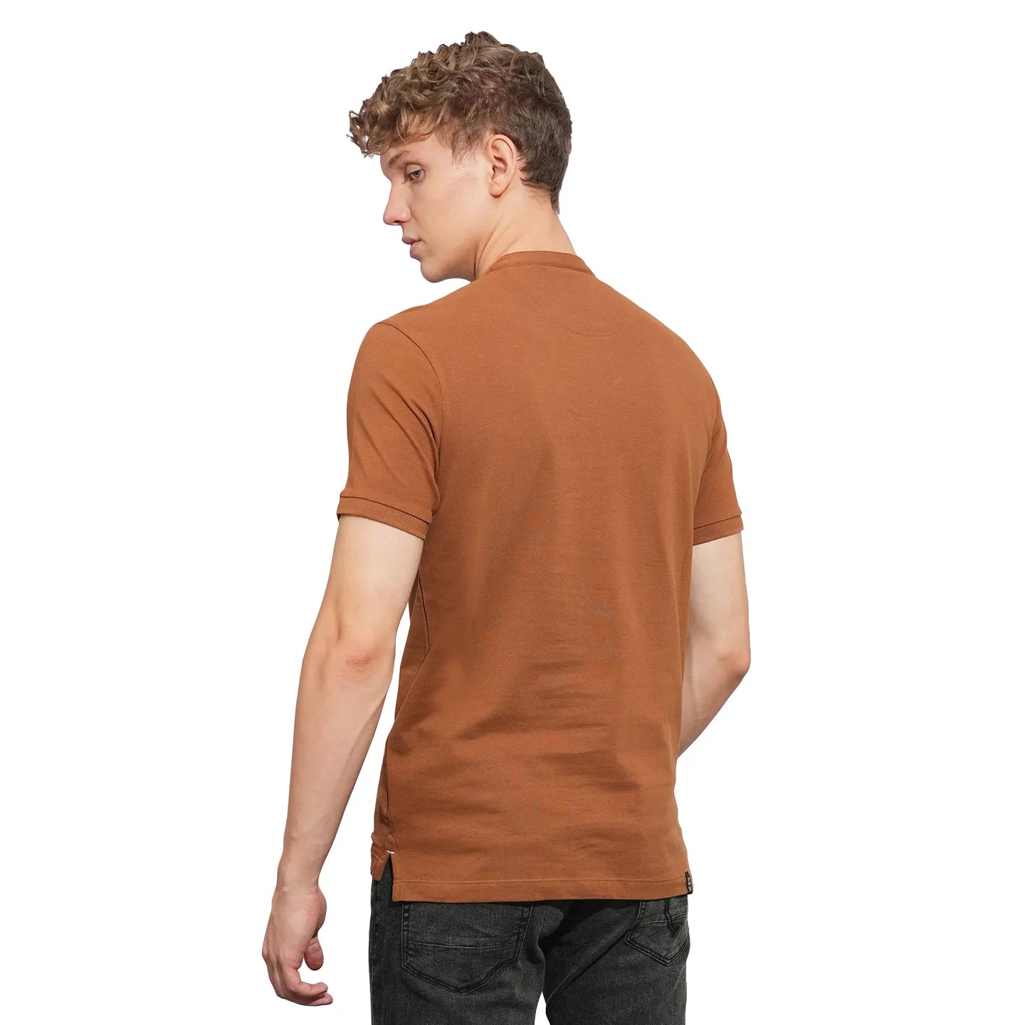 Brown Regular Fit Men's Polo T-Shirt by Being Human Clothing