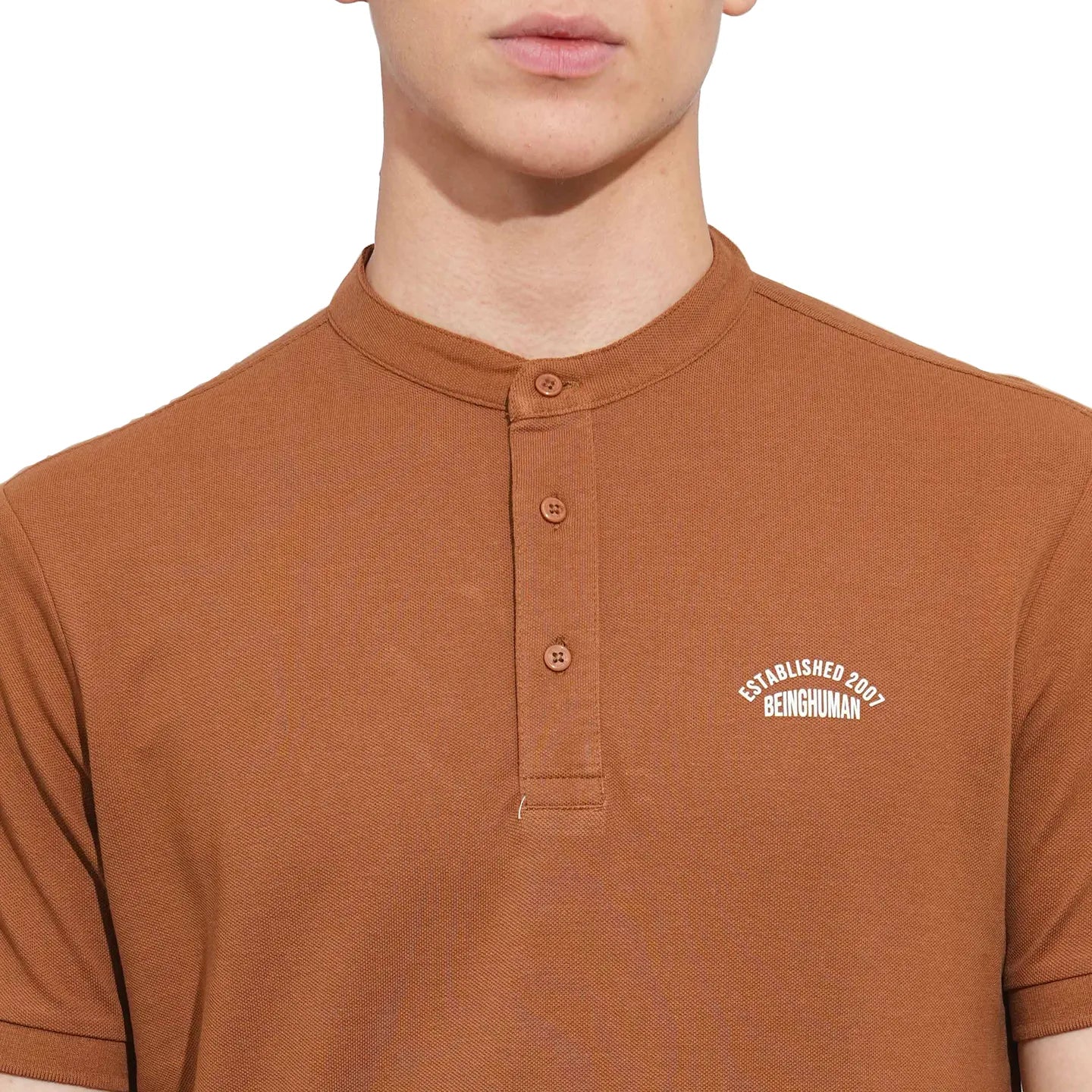 Brown Regular Fit Men's Polo T-Shirt by Being Human Clothing
