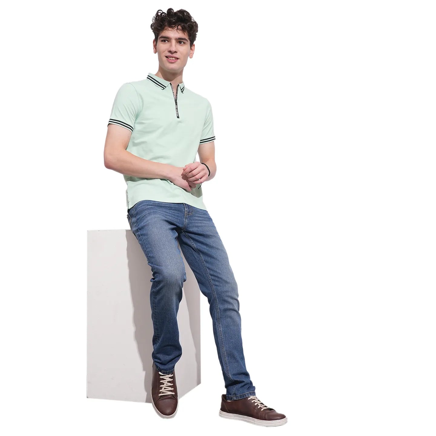 Being Human Clothing Mens-Top Polo Neck Mint