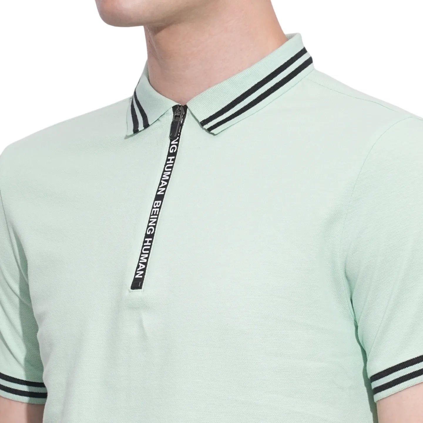 Being Human Clothing Mens-Top Polo Neck Mint