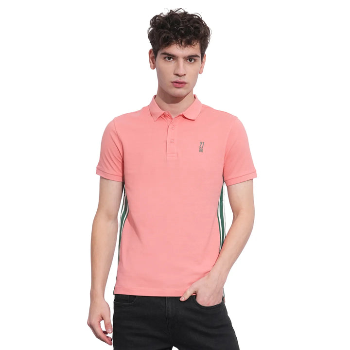 Coral Regular Fit Men's Polo T-Shirt by Being Human Clothing
