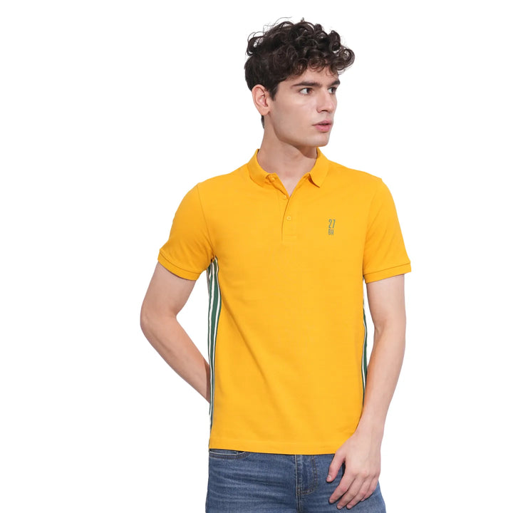 Mustard Regular Fit Men's Polo T-Shirt