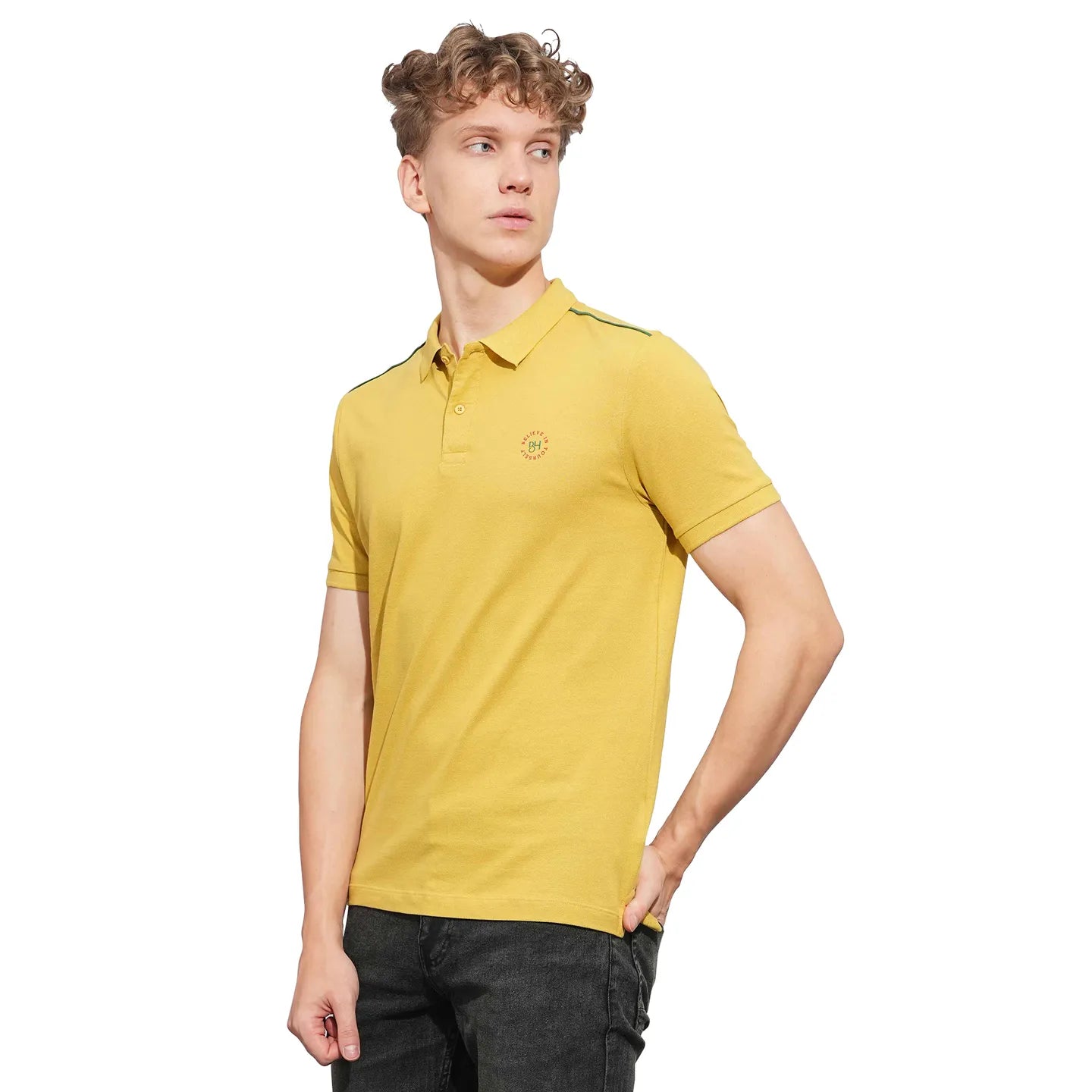 Being Human Clothing Mens-Top Polo Neck Khaki