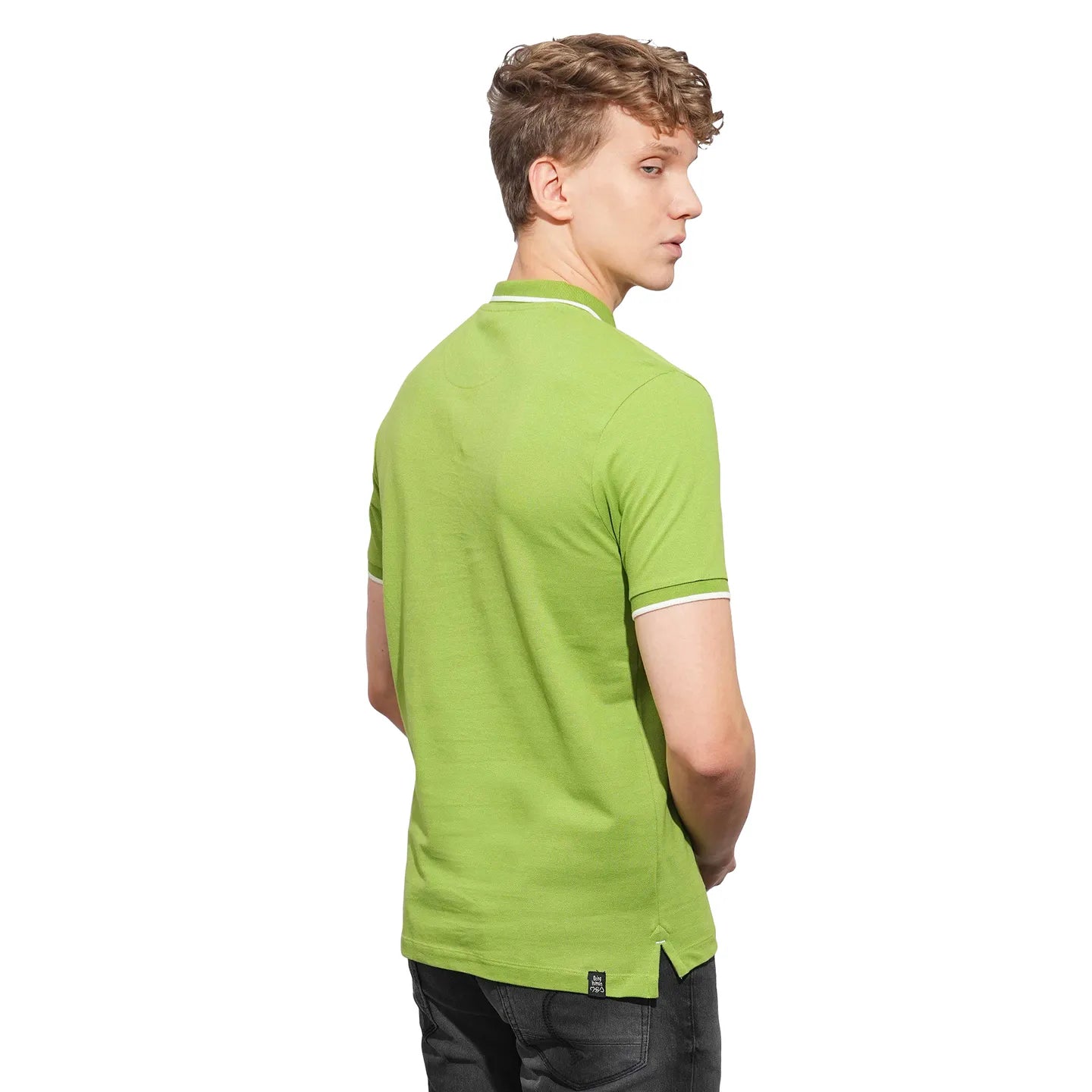Green Regular Fit Men's Polo T-Shirt by Being Human Clothing