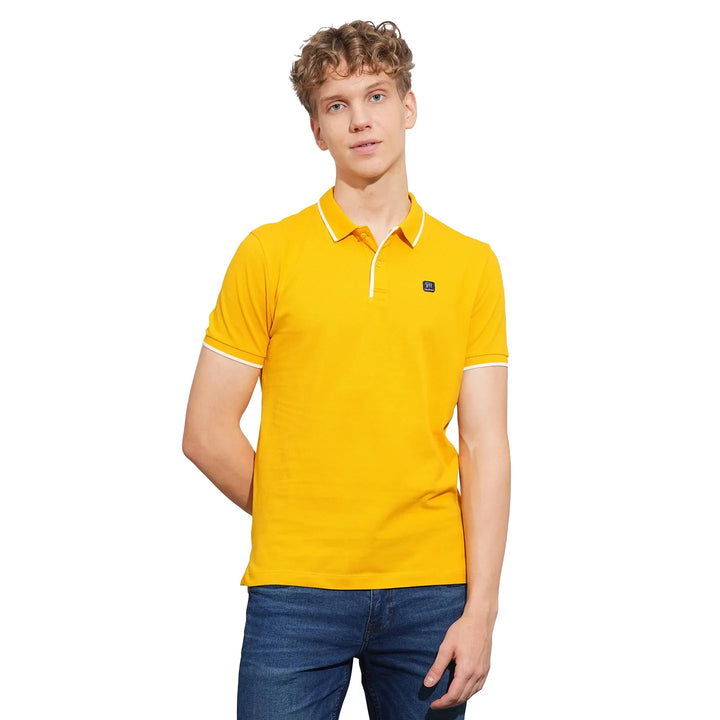 Mustard Regular Fit Men's Polo T-Shirt