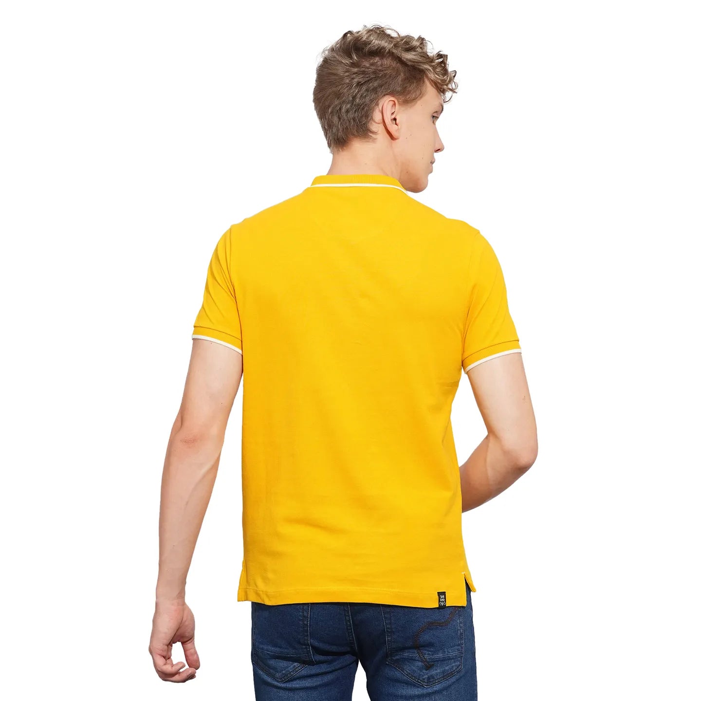 Mustard Regular Fit Men's Polo T-Shirt by Being Human Clothing