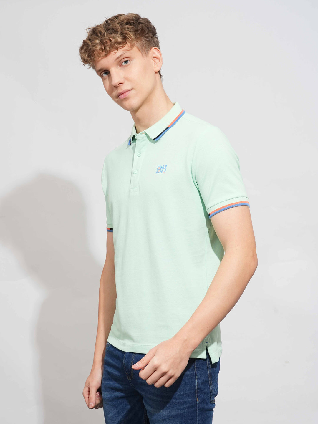 Mint Regular Fit Men's Polo T-Shirt by Being Human Clothing