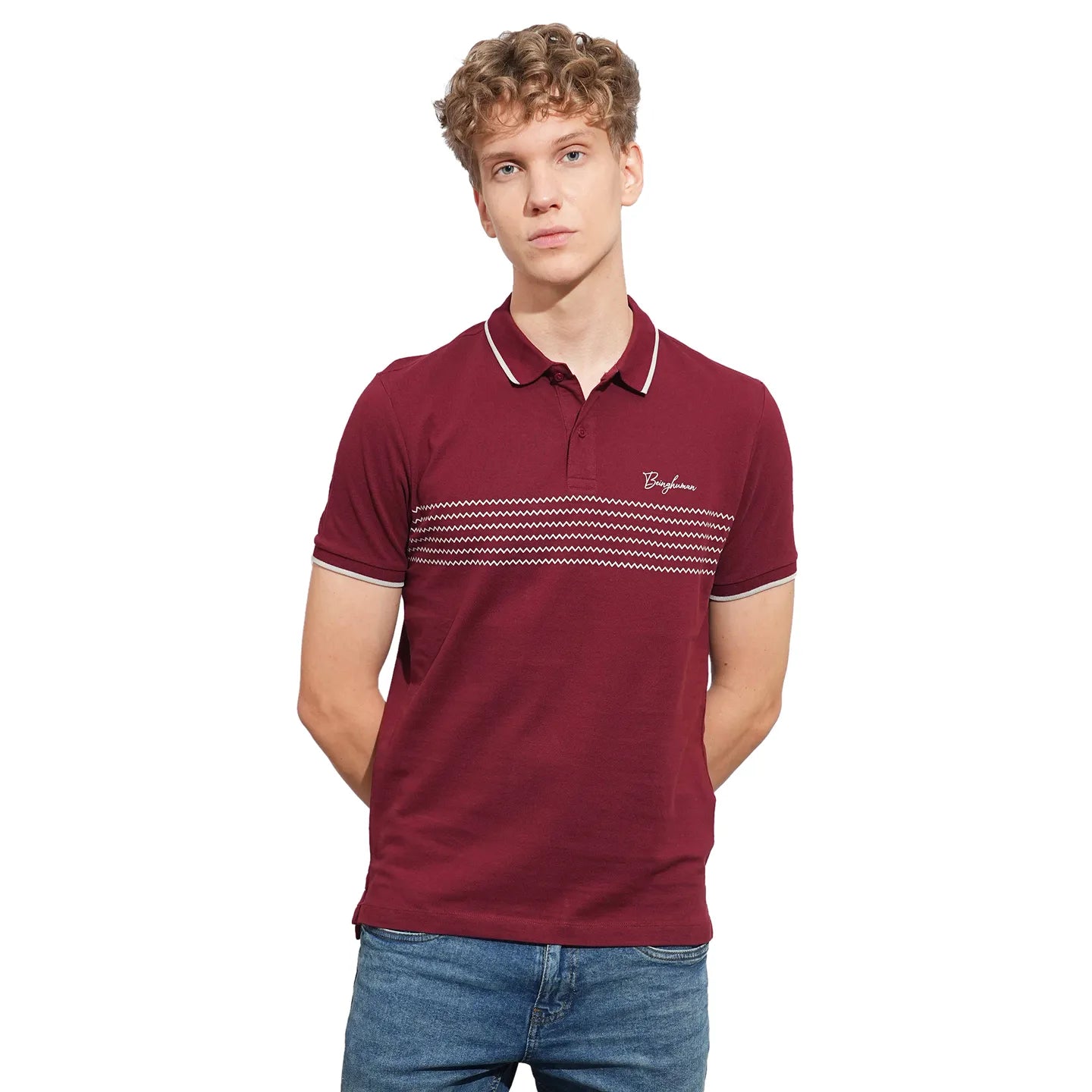 Being Human Clothing Mens-Top Polo Neck Wine