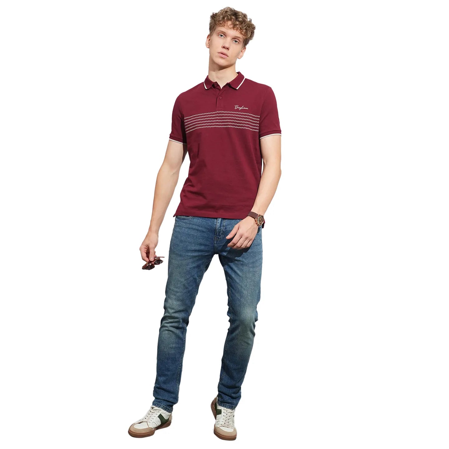 Being Human Clothing Mens-Top Polo Neck Wine