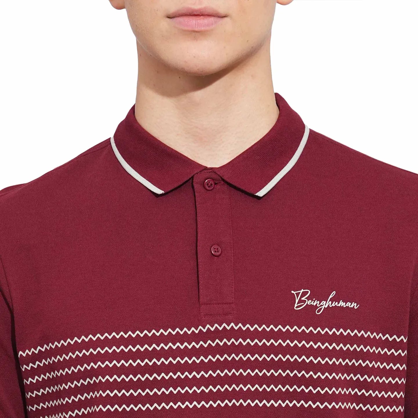 Being Human Clothing Mens-Top Polo Neck Wine
