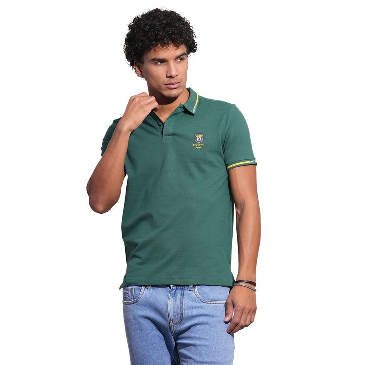 Green Regular Fit Men's Polo T-Shirt