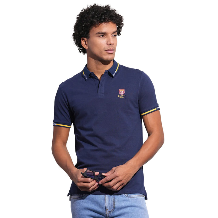 Navy Regular Fit Men's Polo T-Shirt