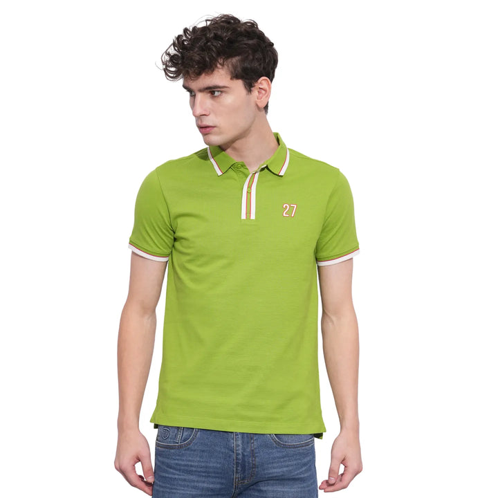 Green Regular Fit Men's Polo T-Shirt